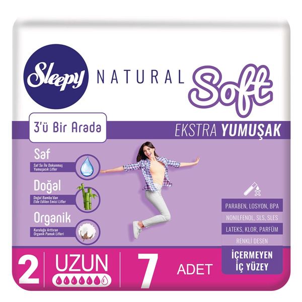 Image de Sleepy Natural Soft Extra Soft Long (7 coussinets)